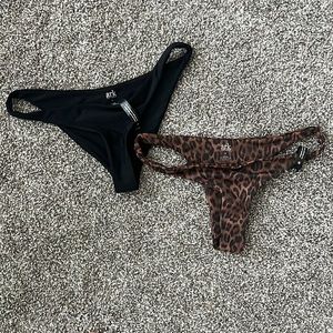 NWT Ark Swimwear bikini bottoms medium, black and leopard print